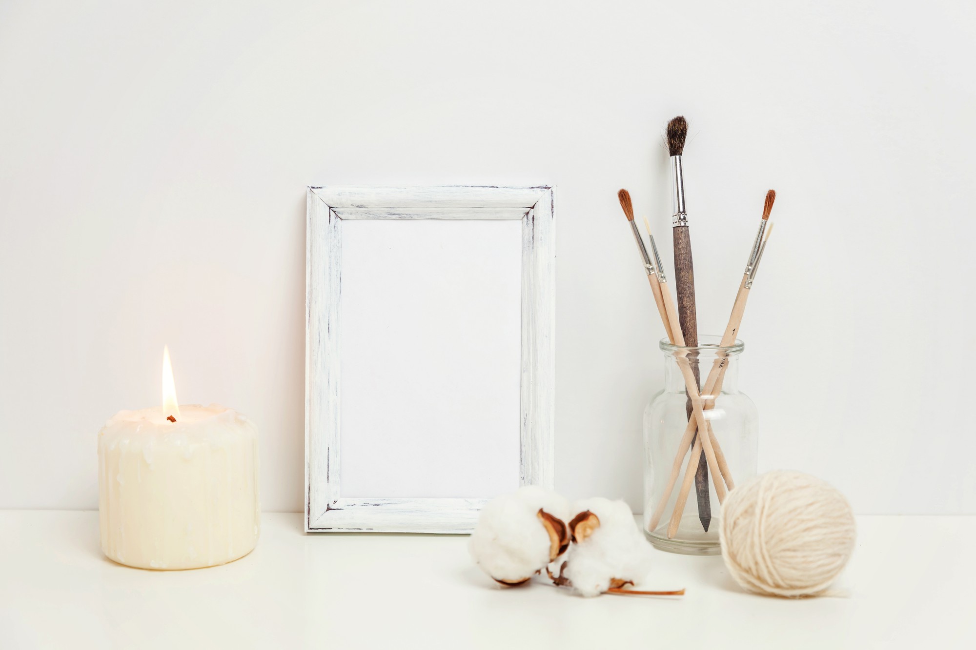 Open studio with sunlight and embroidery frames